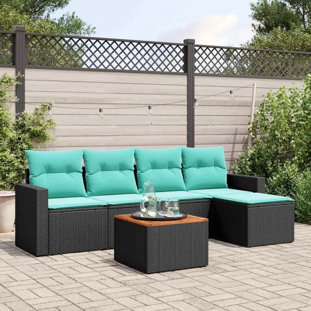 6 Piece Outdoor Patio Sofa Set with Cushions Black Wicker Rattan Furniture for Garden Balcony Yard
6 Piece Outdoor Patio Sofa Set with Cushions Black Wicker Rattan Furniture for Garden Balcony Yard