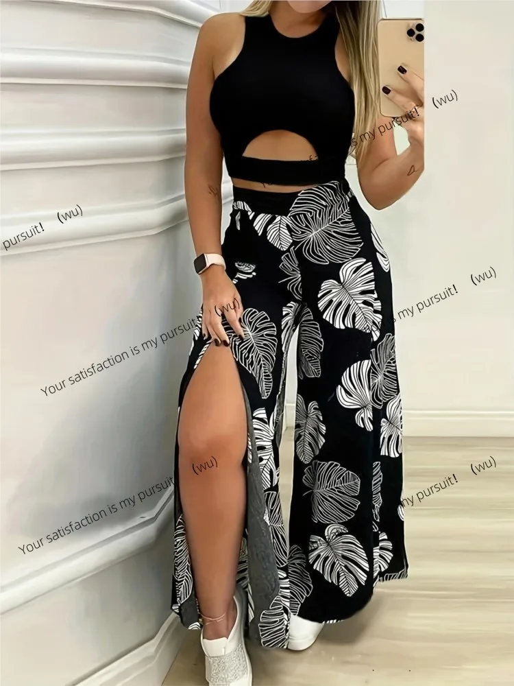 ZOCI-Fashion Женский комплект из двух предметов, комплект брюк с принтом, короткий жилет с круглым вырезом, элегантный повседневный костюм, женский костюм
ZOCI-Fashion Женский комплект из двух предметов, комплект брюк с принтом, короткий жилет с круглым вырезом, элегантный повседневный костюм, женский костюм