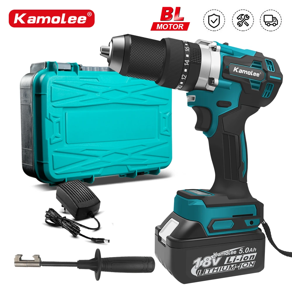 Kamolee 13MM Brushless Electric Impact Drill Cordless Screwdriver Lithium Battery Charging Hand Drill For Makita 18V Battery
Kamolee 13MM Brushless Electric Impact Drill Cordless Screwdriver Lithium Battery Charging Hand Drill For Makita 18V Battery