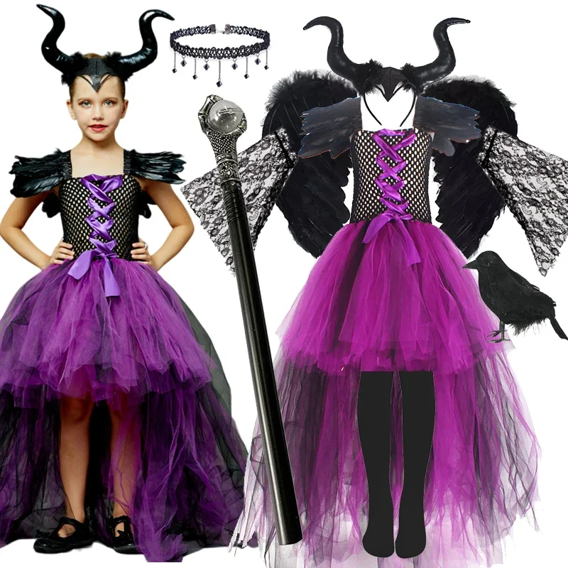 Purple Devil Queen Tutu Mesh Costume Halloween Girls Fancy Trailing Dress With Feather Shawl Royal Kids Ball Gown Robe Outfits
Purple Devil Queen Tutu Mesh Costume Halloween Girls Fancy Trailing Dress With Feather Shawl Royal Kids Ball Gown Robe Outfits