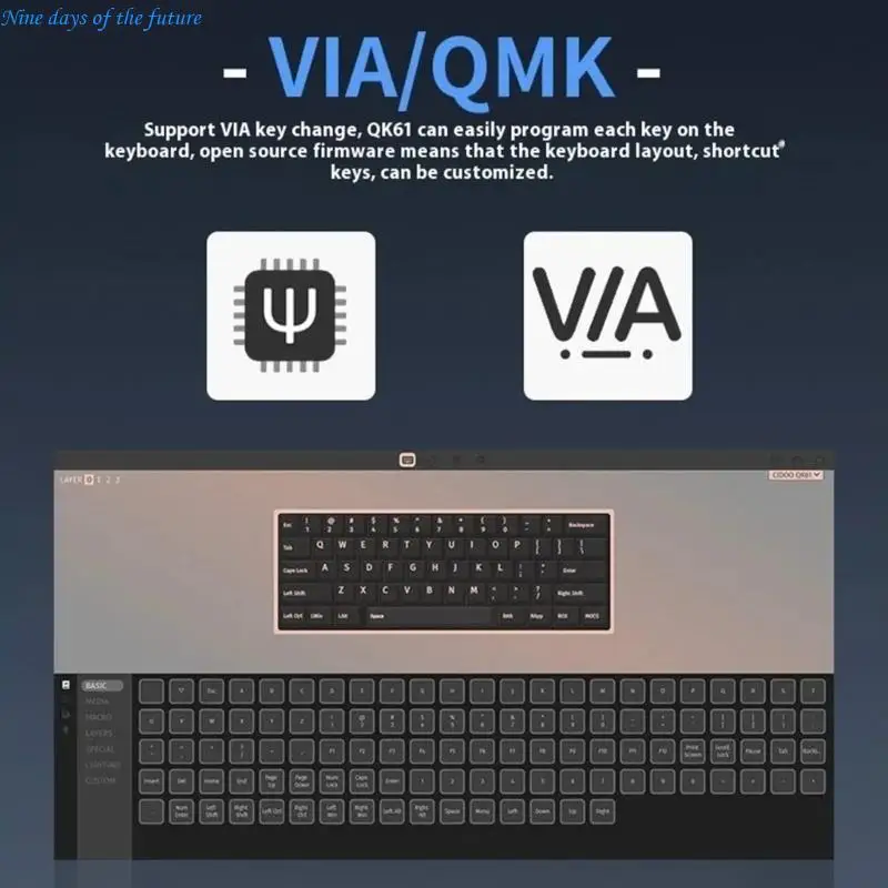 QK61 V2 60% Small Mechanical Keyboard with 2.4Ghz Wireless Connection and Color Backlighting Mini Keypad E65A
QK61 V2 60% Small Mechanical Keyboard with 2.4Ghz Wireless Connection and Color Backlighting Mini Keypad E65A