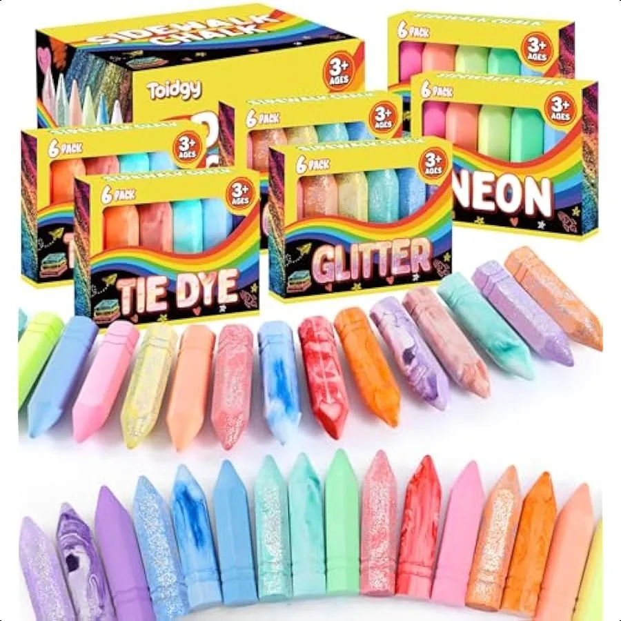 36 PCS Sidewalk Chalk for in 6 Packs 18 Colors Outdoor Sidewalk Chalk for Toddlers 13 Nontoxic Washable Sidewalk Chalk Bulk Out
36 PCS Sidewalk Chalk for in 6 Packs 18 Colors Outdoor Sidewalk Chalk for Toddlers 13 Nontoxic Washable Sidewalk Chalk Bulk Out