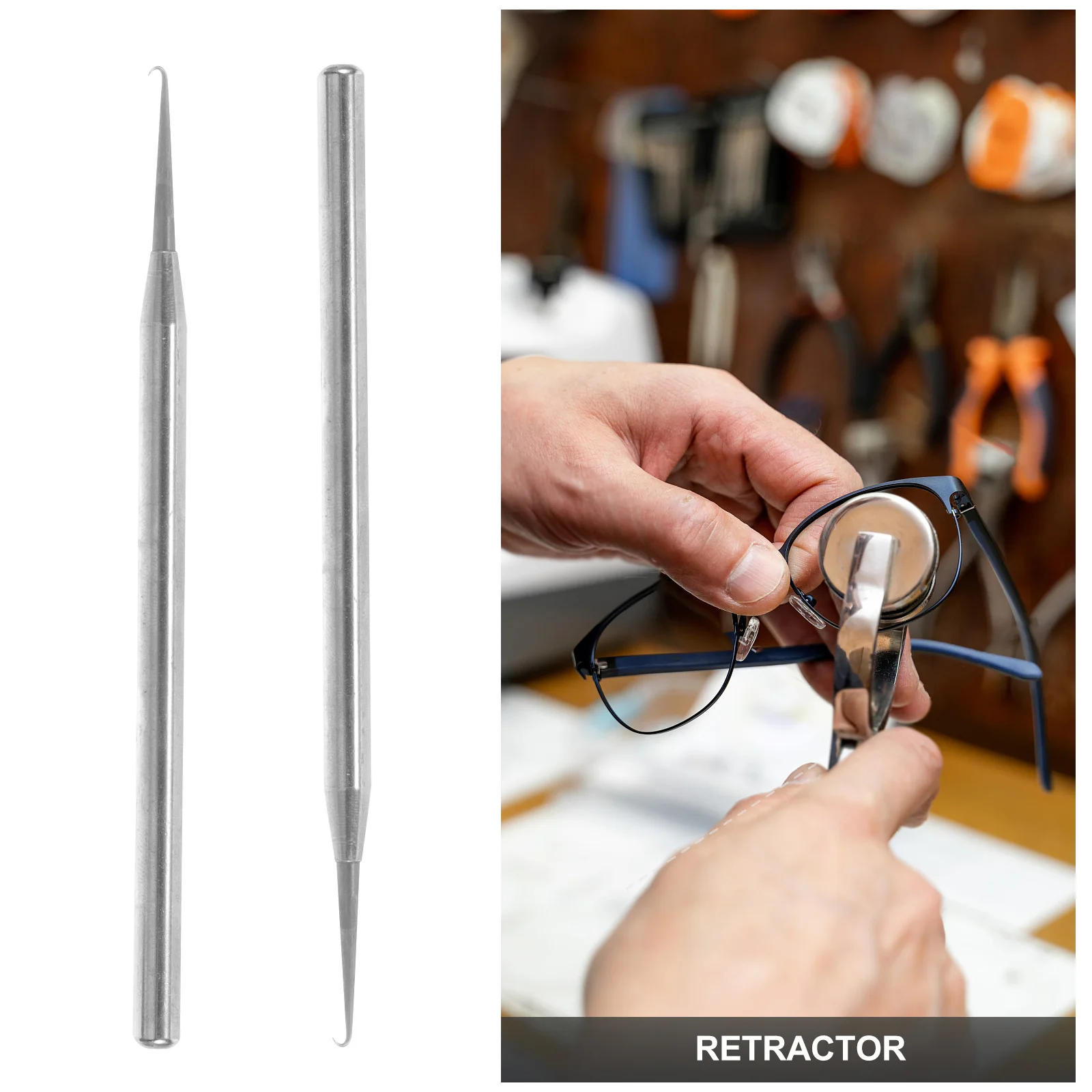 2Pcs Stainless Steel Half-Frame Eyeglass Hook Needle Replaceable Repair Tool Glasses Fixing Hook Eyewear Maintenance Accessories 
2Pcs Stainless Steel Half-Frame Eyeglass Hook Needle Replaceable Repair Tool Glasses Fixing Hook Eyewear Maintenance Accessories