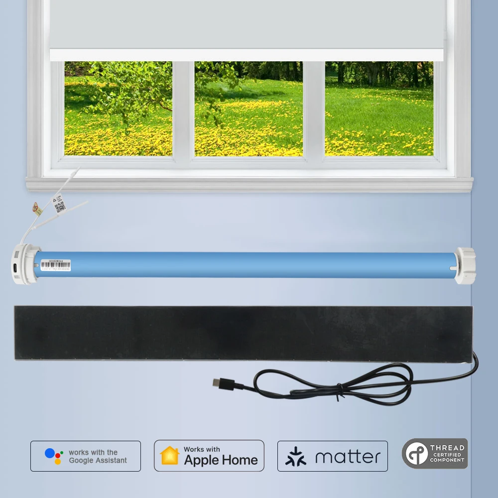 Matter Thread Smart Roller Shade Motor Zemismart Электрический перезаряжаемый слепой двигатель для трубки 38 мм Homekit Google Home APP Control
Matter Thread Smart Roller Shade Motor Zemismart Электрический перезаряжаемый слепой двигатель для трубки 38 мм Homekit Google Home APP Control