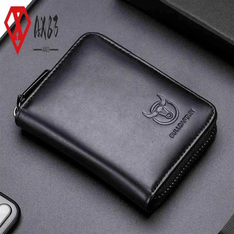 AX83-2X BULLCAPTAIN Leather Men Wallet Card Pack Zipper Card Case Holder Credit Card Bag Short Coin Purse Black
AX83-2X BULLCAPTAIN Leather Men Wallet Card Pack Zipper Card Case Holder Credit Card Bag Short Coin Purse Black