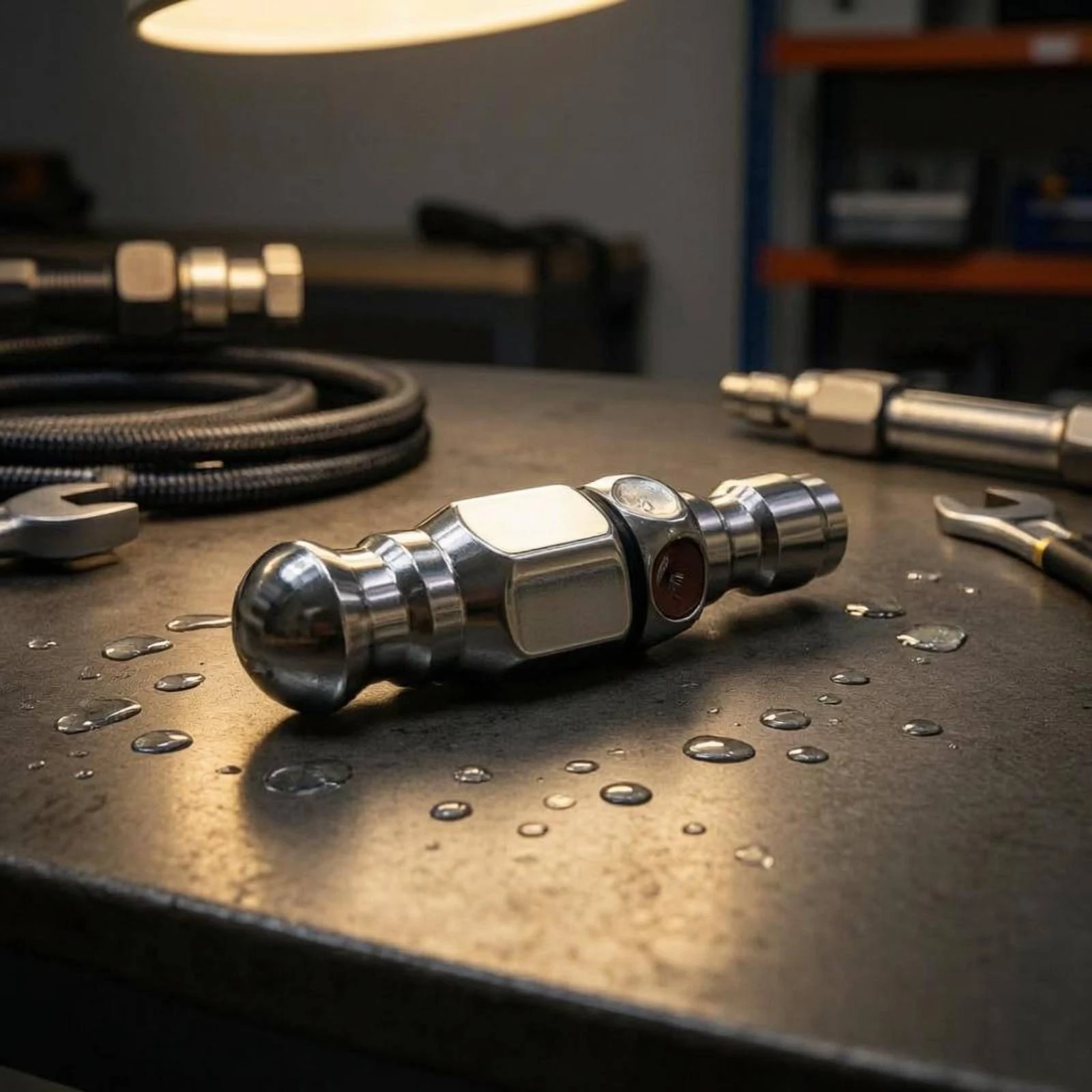 High-Pressure Nozzle Connector Hexagonal Center Pipe Cleaning Nozzle Cylindrical Body Rounded Front
High-Pressure Nozzle Connector Hexagonal Center Pipe Cleaning Nozzle Cylindrical Body Rounded Front