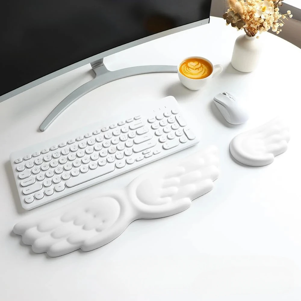 White Angel Wings Mouse Pad Memory Sponge Soft And Comfortable Ergonomic Mouse Mat Office Game Use Wrist Support Keyboard Pad
White Angel Wings Mouse Pad Memory Sponge Soft And Comfortable Ergonomic Mouse Mat Office Game Use Wrist Support Keyboard Pad