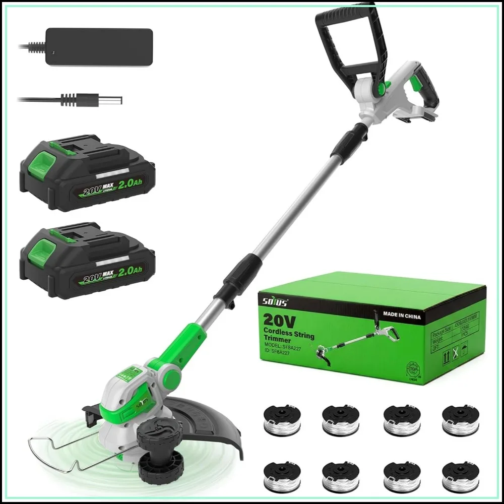 12 Inch Cordless Weed Wacker, 2 in 1 String Trimmer & Edger, Auto Line Feed, 20V Battery Operated with 2x2.0Ah Batteries & Charger
12 Inch Cordless Weed Wacker, 2 in 1 String Trimmer & Edger, Auto Line Feed, 20V Battery Operated with 2x2.0Ah Batteries & Charger