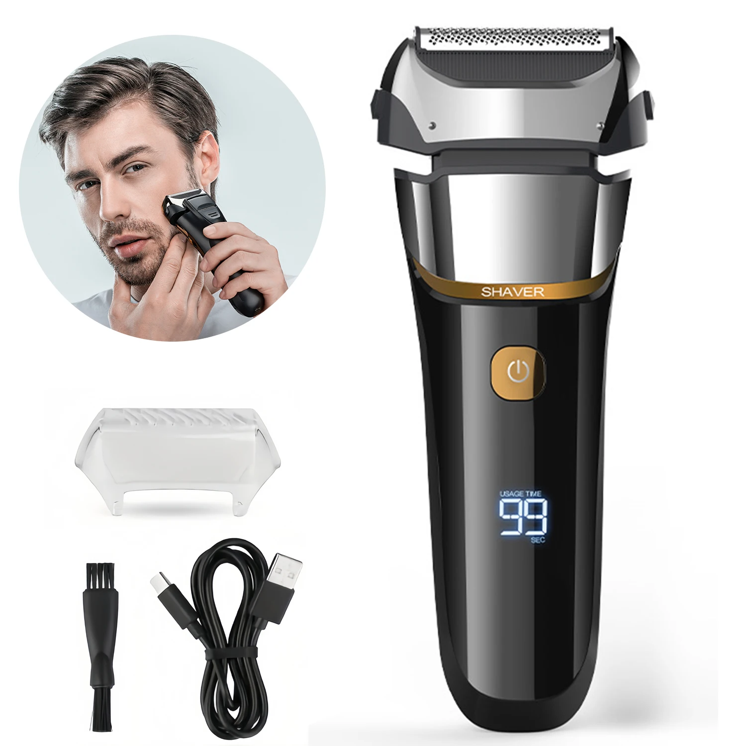 Men's Foil Electric Shaver Facial Beard Shavers Rechargeable Professional Razor Shaving Machine with Pop-up Trimmer Wet/Dry Use
Men's Foil Electric Shaver Facial Beard Shavers Rechargeable Professional Razor Shaving Machine with Pop-up Trimmer Wet/Dry Use