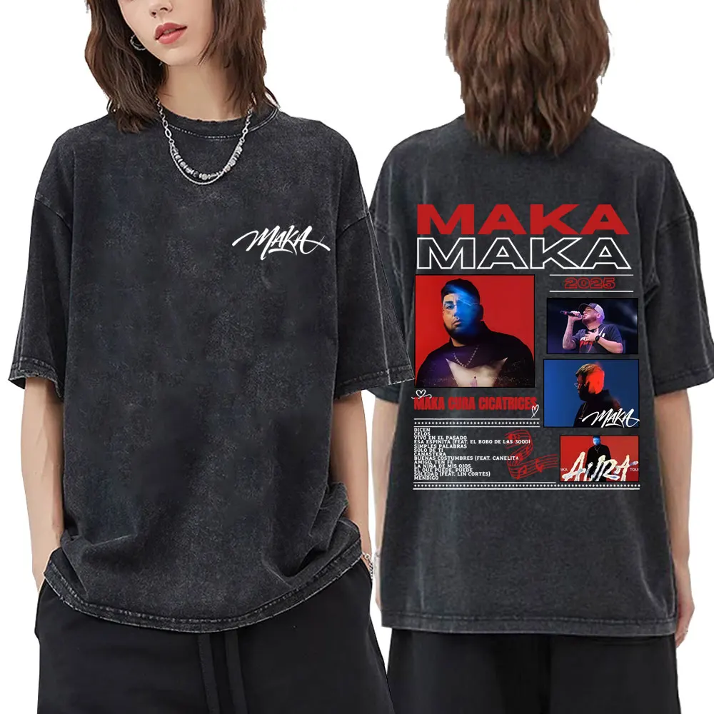 Rapper Maka Aura 2025 Tour Washed Vintage T Shirt Men Women Hip Hop Fashion T-shirt Casual Cotton Short Sleeve Tshirt Streetwear
Rapper Maka Aura 2025 Tour Washed Vintage T Shirt Men Women Hip Hop Fashion T-shirt Casual Cotton Short Sleeve Tshirt Streetwear