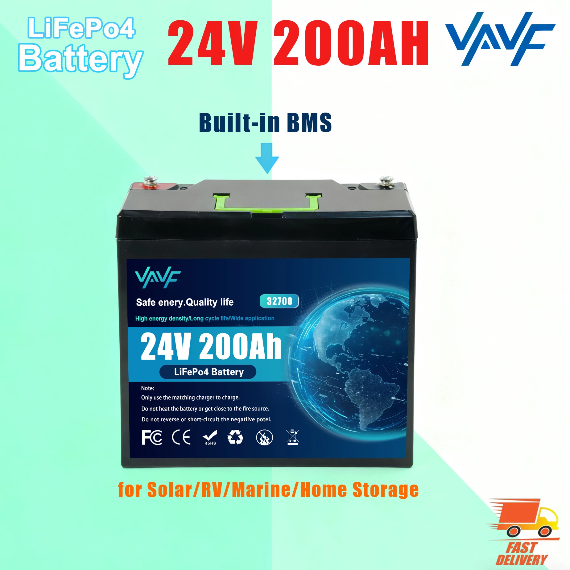 Heavy-Duty LiFePO4 Battery 24V 200Ah Battery,Engineered for UpsSolar Battery Trolling Motors,RVs,and Solar Setups
Heavy-Duty LiFePO4 Battery 24V 200Ah Battery,Engineered for UpsSolar Battery Trolling Motors,RVs,and Solar Setups