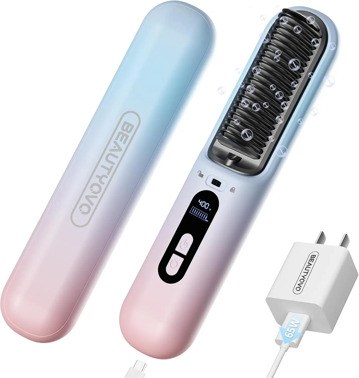 Cordless Hair Straightener Brush - Dual Mode, 30-Min Fast Charging & 6 Temp Settings, 300M Negative Ions for Smooth Hair
Cordless Hair Straightener Brush - Dual Mode, 30-Min Fast Charging & 6 Temp Settings, 300M Negative Ions for Smooth Hair