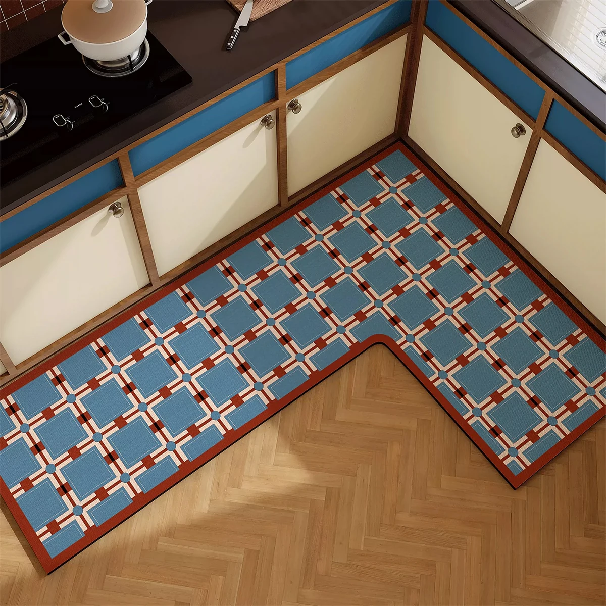 Kitchen Floor Mats L-shaped Checkerboard Plaid Carpet Anti-slip Rug Home Decoration PVC Oil-proof Waterproof Mat Alfombra Cocina
Kitchen Floor Mats L-shaped Checkerboard Plaid Carpet Anti-slip Rug Home Decoration PVC Oil-proof Waterproof Mat Alfombra Cocina