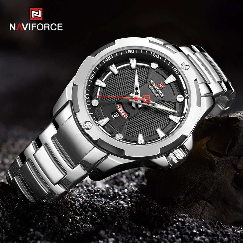 Часы наручные NAVIFORCE Мужские кварцевые, модные брендовые повседневные водонепроницаемые из нержавеющей стали, с календарем
Часы наручные NAVIFORCE Мужские кварцевые, модные брендовые повседневные водонепроницаемые из нержавеющей стали, с календарем