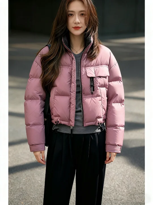 Adorable Pink Bread Style Short Coat Thick Warm Cotton Padded Korean Fashion Winter Outerwear Zipper Closure Long Sleeve Jacket
Adorable Pink Bread Style Short Coat Thick Warm Cotton Padded Korean Fashion Winter Outerwear Zipper Closure Long Sleeve Jacket