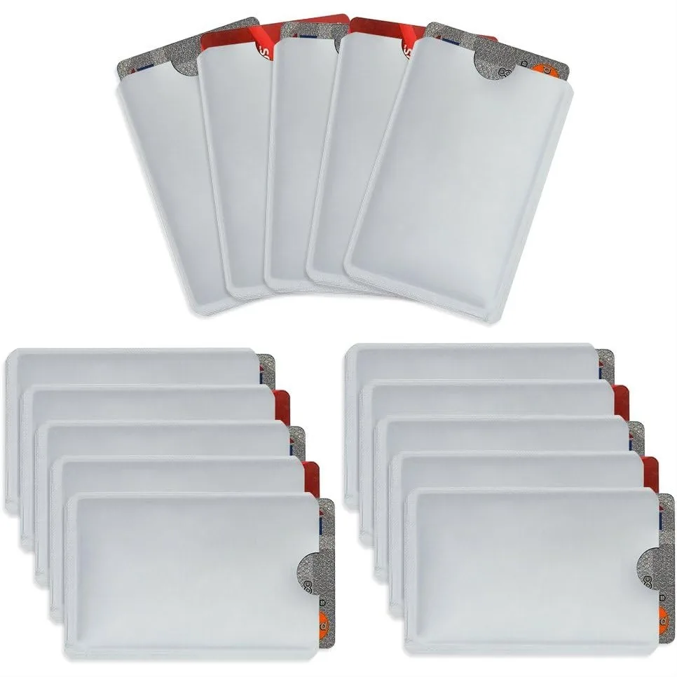 RFID Blocking Credit Card Sleeves 15 Pack - Contactless Card Protector for Wallet, Anti-Theft Shield for ID & Bank Cards, Silver
RFID Blocking Credit Card Sleeves 15 Pack - Contactless Card Protector for Wallet, Anti-Theft Shield for ID & Bank Cards, Silver