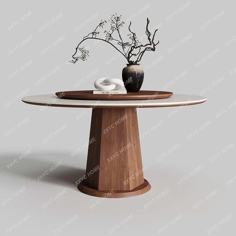 Minimalist Solid Wood Round Table Delifeng Travertine Stone Dining Table with Turntable Home Walnut Round Dining Tab
Minimalist Solid Wood Round Table Delifeng Travertine Stone Dining Table with Turntable Home Walnut Round Dining Tab
