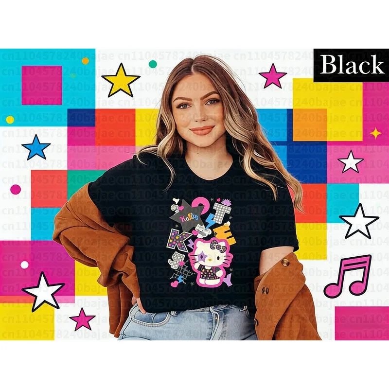 2025-26 летняя футболка Sanrio с милым рисунком «Hello Kitty» из 100% хлопка с принтом, модная повседневная дышащая женская одежда
2025-26 летняя футболка Sanrio с милым рисунком «Hello Kitty» из 100% хлопка с принтом, модная повседневная дышащая женская одежда