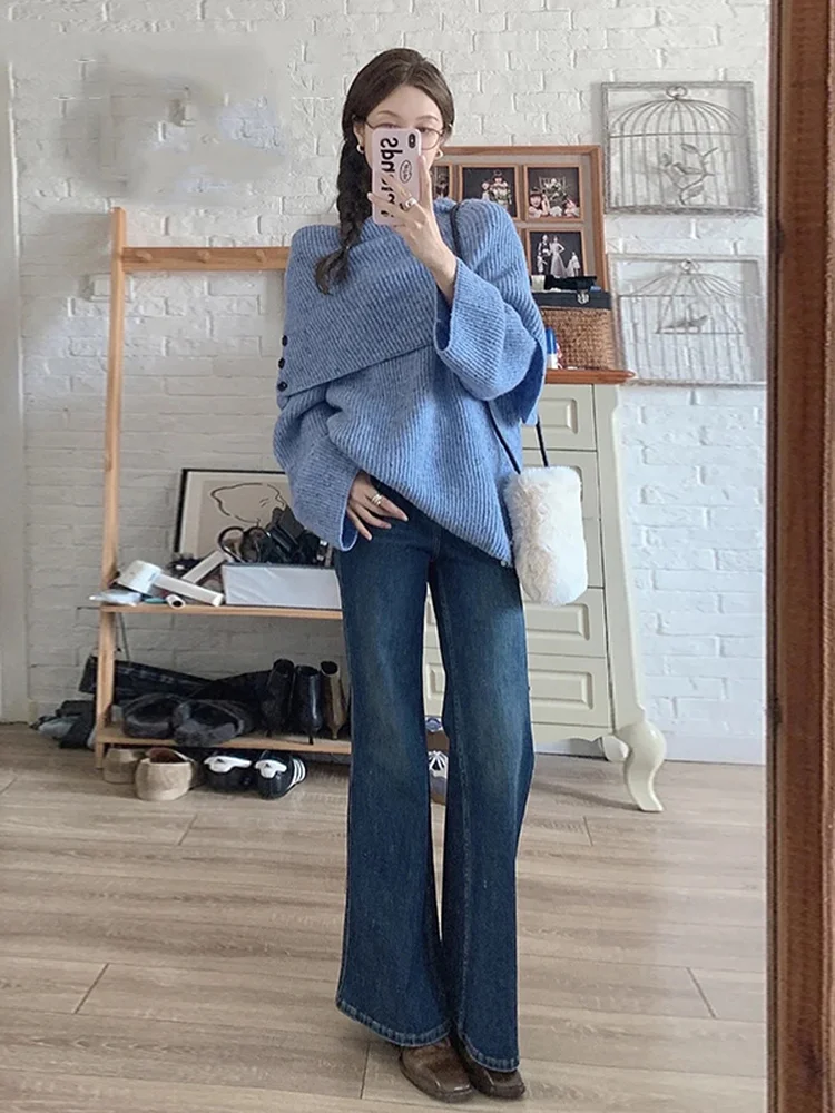 Retro Fleece Lined Thickened Micro Flared Jeans Women's High Waist Slimming Non Fitting Leggings Jeans Cotton Polyester Blend
Retro Fleece Lined Thickened Micro Flared Jeans Women's High Waist Slimming Non Fitting Leggings Jeans Cotton Polyester Blend