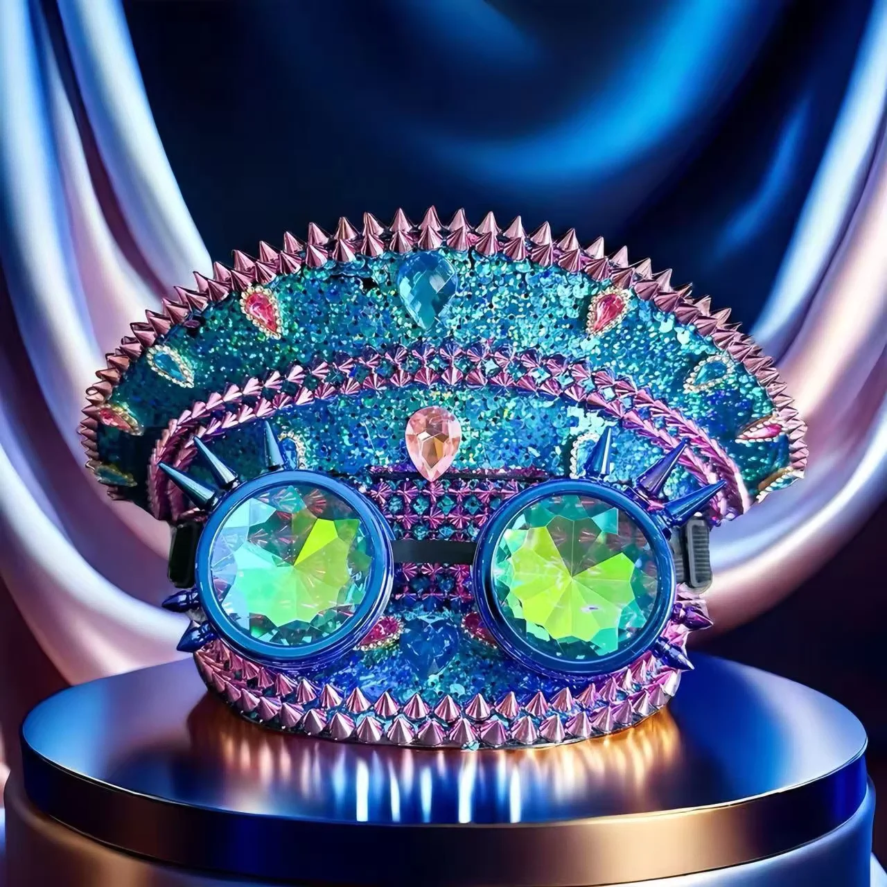 HongLuan Steampunk Blue Captain Hat Rhinestone for Burningman Festival Woman with Goggles, Military Accessories & Cap for Man
HongLuan Steampunk Blue Captain Hat Rhinestone for Burningman Festival Woman with Goggles, Military Accessories & Cap for Man