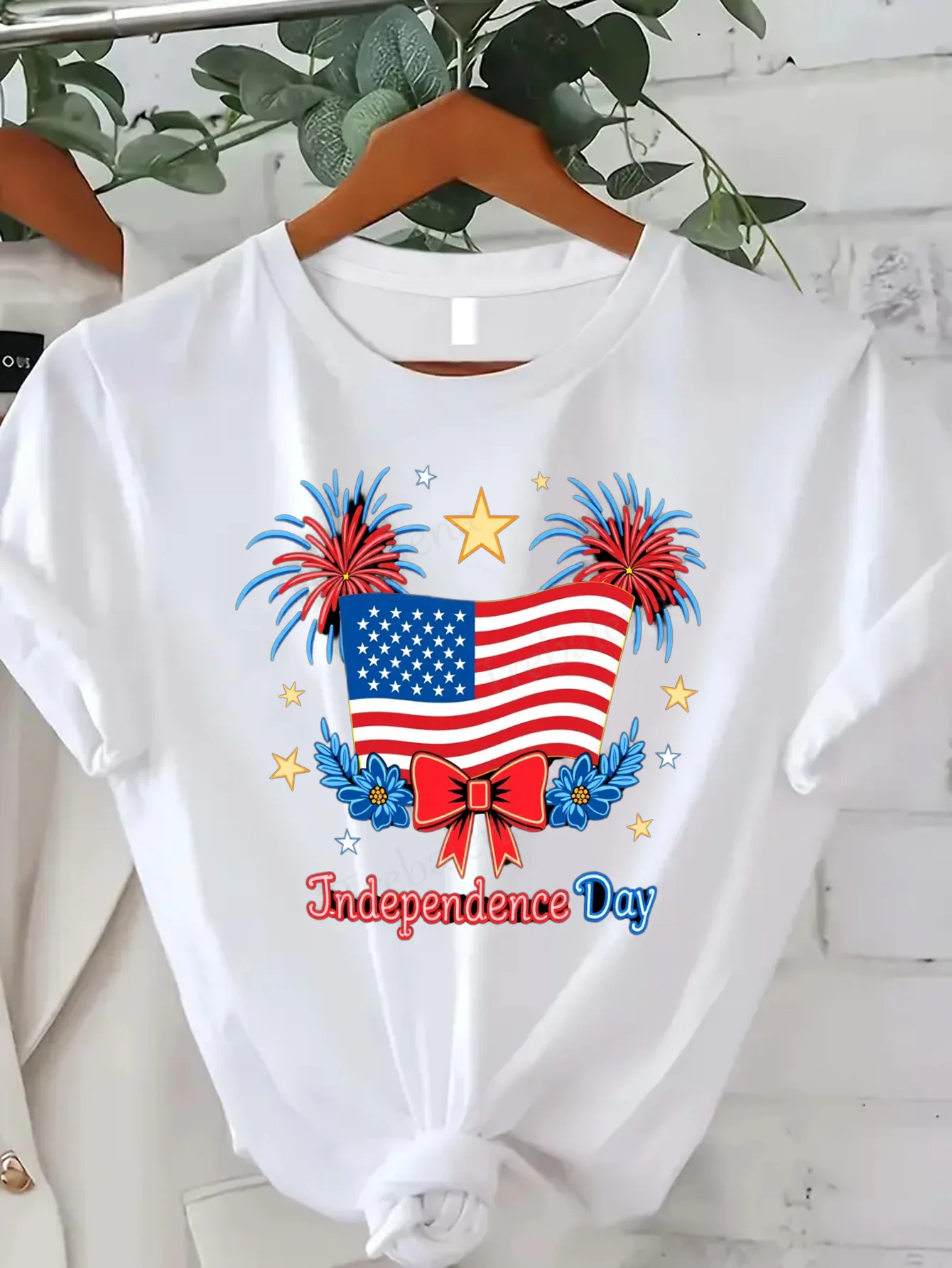 Women T-shirt Independence Day Patriotic T-Shirt for Women, USA Flag & Fireworks Design
Women T-shirt Independence Day Patriotic T-Shirt for Women, USA Flag & Fireworks Design
