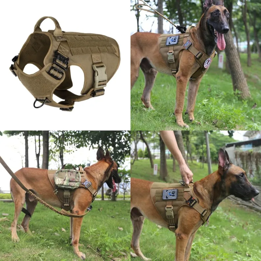 Tactical Dog Harness, Large Size, 2X Metal Buckle, Working Dog MOLLE Vest with Handle, Pulling Front Leash Clip, Hook and Loop
Tactical Dog Harness, Large Size, 2X Metal Buckle, Working Dog MOLLE Vest with Handle, Pulling Front Leash Clip, Hook and Loop