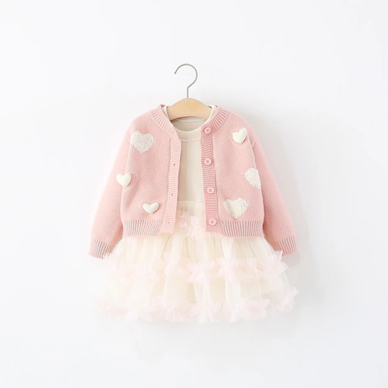 2025 autumn new love knit jacket + long-sleeved gauze dress two-piece set for girls clothes long-sleeved
2025 autumn new love knit jacket + long-sleeved gauze dress two-piece set for girls clothes long-sleeved