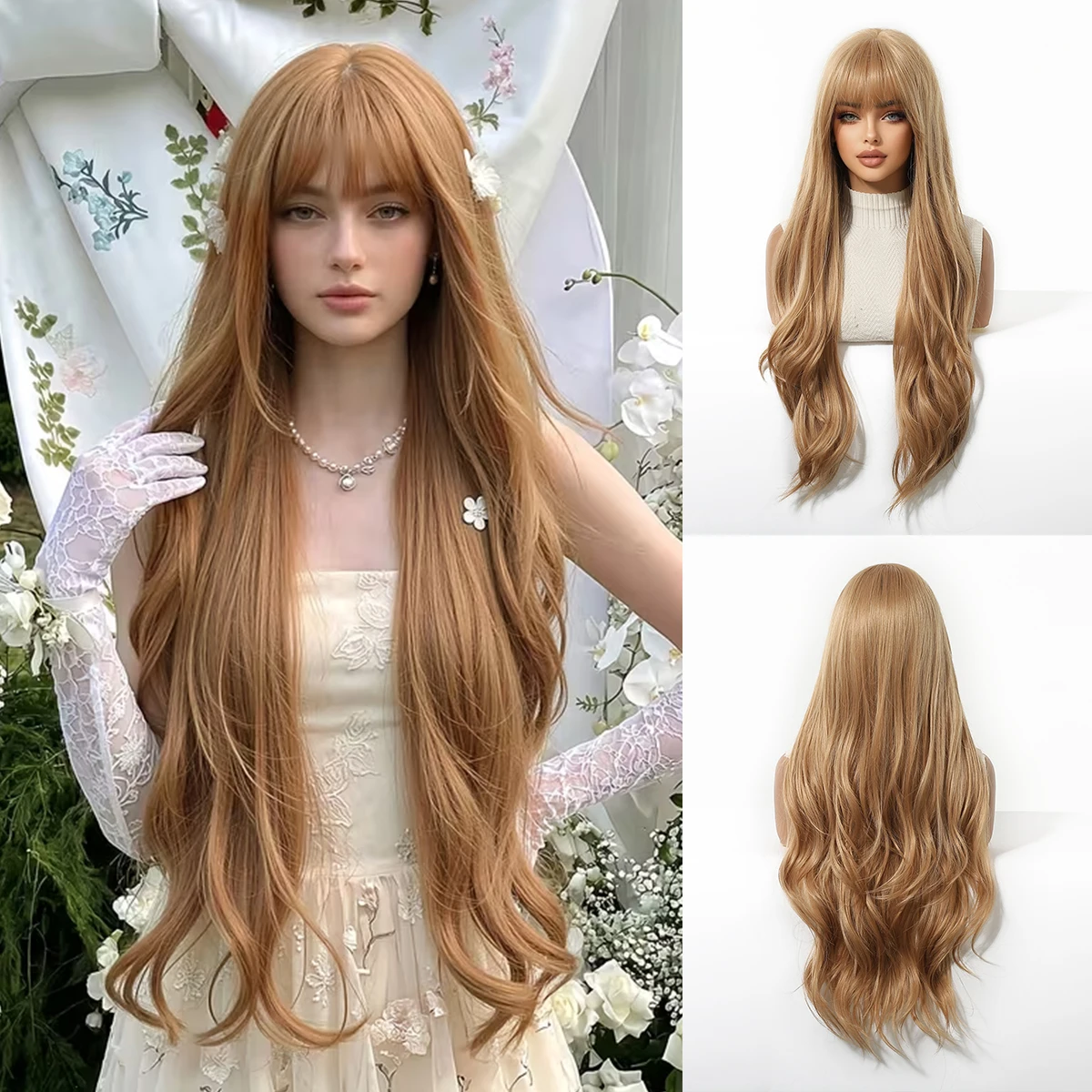 Long Wavy Light Brown Synthetic Wig With Bangs For Women 30 Inches Natural Wigs Heat Resistant Hair For Daily Party Cosplay Wear
Long Wavy Light Brown Synthetic Wig With Bangs For Women 30 Inches Natural Wigs Heat Resistant Hair For Daily Party Cosplay Wear