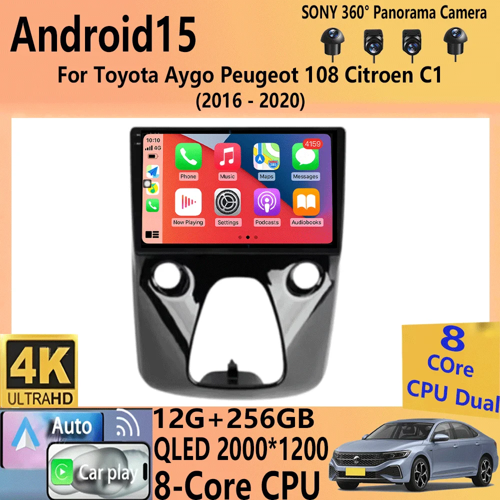 Car Radio Android 15 For Toyota Aygo Peugeot 108 Citroen C1 2016 - 2020 Auto Multimedia Player Stereo 4G WIFI Carplay 360 Camera
Car Radio Android 15 For Toyota Aygo Peugeot 108 Citroen C1 2016 - 2020 Auto Multimedia Player Stereo 4G WIFI Carplay 360 Camera