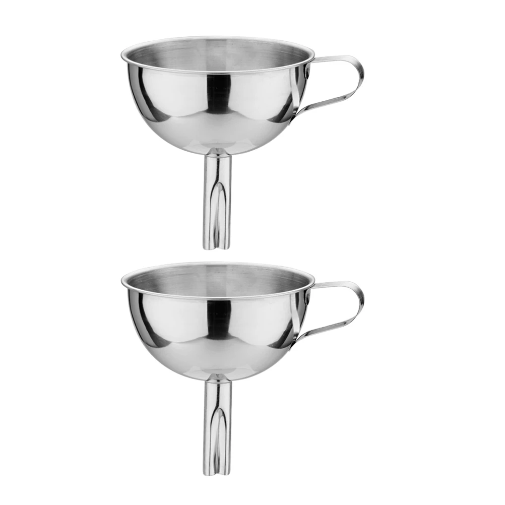 2pcs Stainless Steel Funnel Kitchen Strainer Household Liquor Cooking Oil Transfer Tool Wall Mounted Ring Handle Silver
2pcs Stainless Steel Funnel Kitchen Strainer Household Liquor Cooking Oil Transfer Tool Wall Mounted Ring Handle Silver