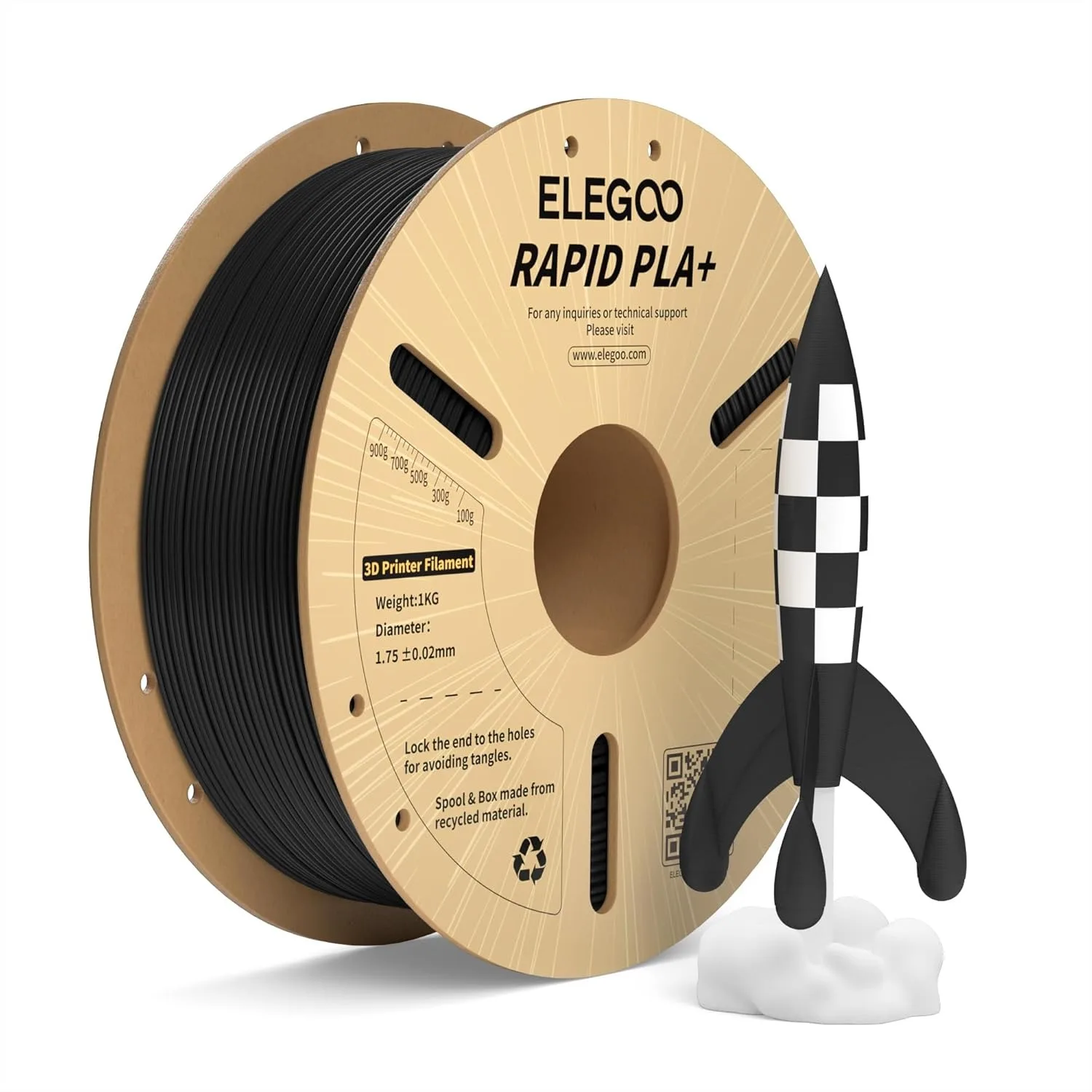 PLA Plus Filament 1.75mm Black 1KG, Rapid 3D Printer Filament for High Speed Printing 30-600 mm/s with Dimensional Accuracy +/
PLA Plus Filament 1.75mm Black 1KG, Rapid 3D Printer Filament for High Speed Printing 30-600 mm/s with Dimensional Accuracy +/