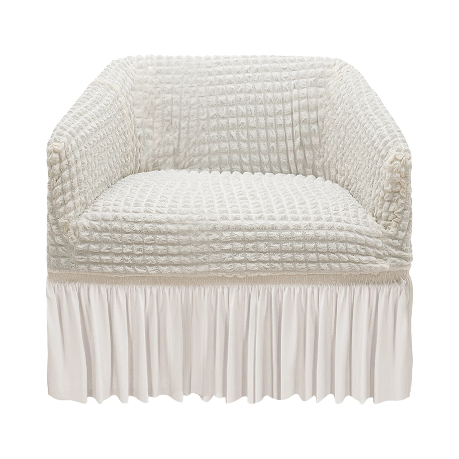 Cream White Stretch Armchair Slipcover(Single Seat)—95%Polyester+5%Polyurethane, Anti-Slip Foam/Elastic Band, Machine-Washable
Cream White Stretch Armchair Slipcover(Single Seat)—95%Polyester+5%Polyurethane, Anti-Slip Foam/Elastic Band, Machine-Washable