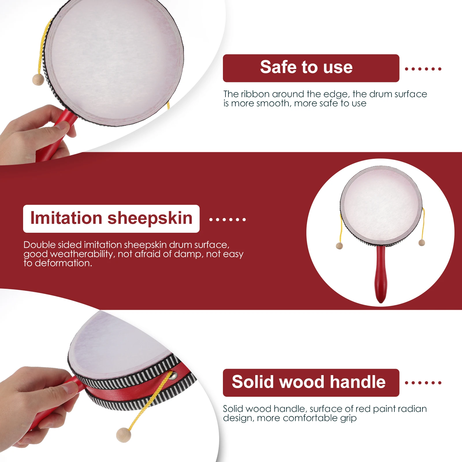 Wave Drum Instrument Musical Hand Baby Percussion Toys Wood Drums for Kids Affordable -drum 
Wave Drum Instrument Musical Hand Baby Percussion Toys Wood Drums for Kids Affordable -drum