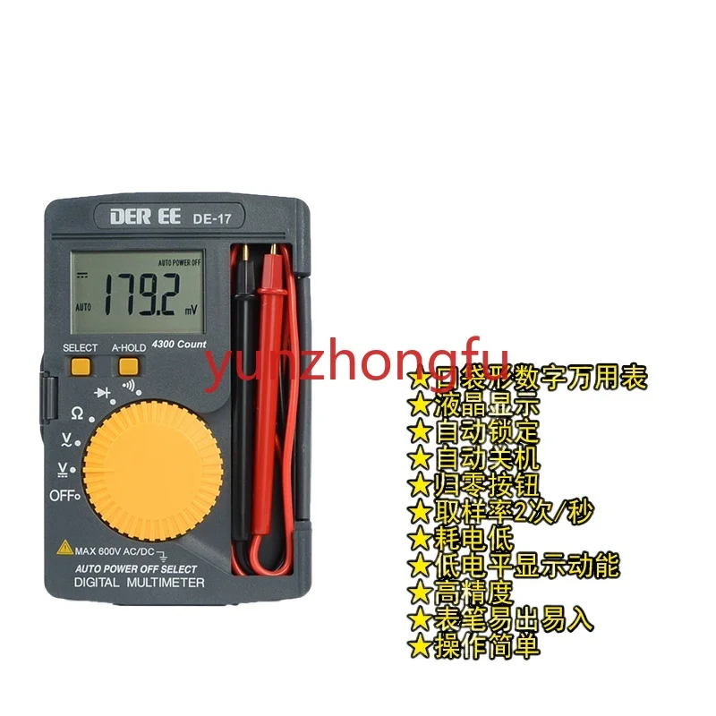 Mini Portable Imported Multimeter Automatic Shift De-10/17 Digital High Precision
Mini Portable Imported Multimeter Automatic Shift De-10/17 Digital High Precision