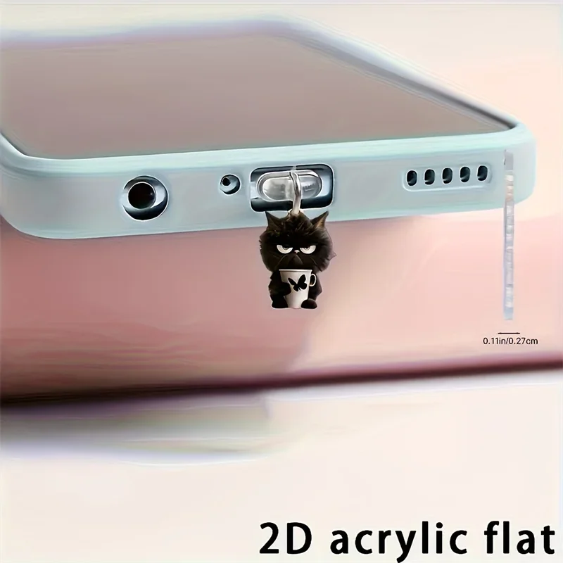 1pc 2D Cute Black Cat and Butterfly Teacup Phone Dust Plug Acrylic Anti-Dust Decoration Cover For iPhone/Type-C / Android Ports
1pc 2D Cute Black Cat and Butterfly Teacup Phone Dust Plug Acrylic Anti-Dust Decoration Cover For iPhone/Type-C / Android Ports