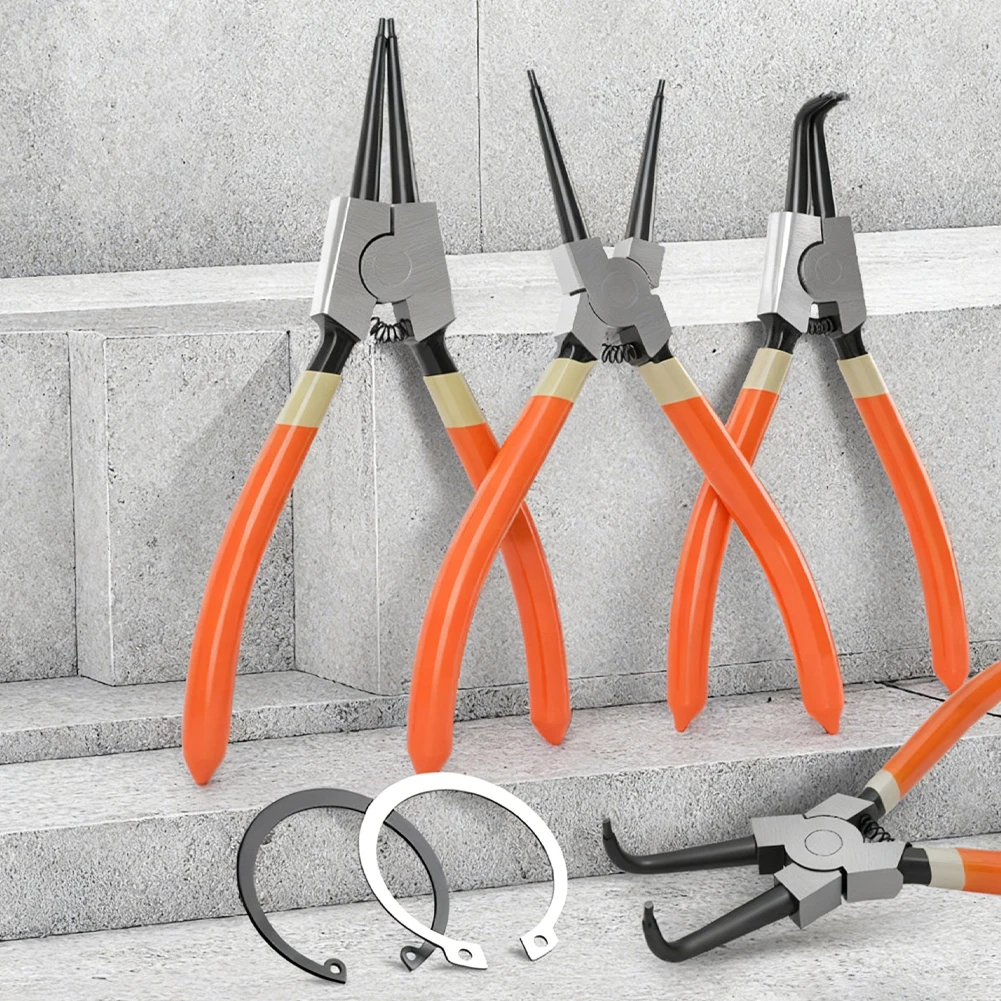 Circlip Pliers Internal External Ring Straight/90° Curved Jaw Tip With Efficient Spring For Multiple Maintenance Tools
Circlip Pliers Internal External Ring Straight/90° Curved Jaw Tip With Efficient Spring For Multiple Maintenance Tools