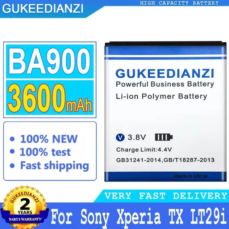 Battery BA900 3600mAh For Sony Xperia TX LT29i J ST26i L S36h C2104 C2105 AB-0500 E1 J L M TX LT29i ST26i SO-04D AB-0500
Battery BA900 3600mAh For Sony Xperia TX LT29i J ST26i L S36h C2104 C2105 AB-0500 E1 J L M TX LT29i ST26i SO-04D AB-0500
