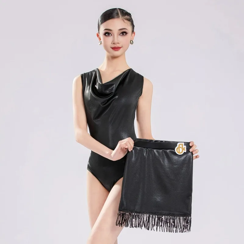Children Girls Latin Dancewear Practice Glossy Leather Sleeveless Bodysuit Tassel Bodycon Skirt Rumba Dance Competition Costume
Children Girls Latin Dancewear Practice Glossy Leather Sleeveless Bodysuit Tassel Bodycon Skirt Rumba Dance Competition Costume