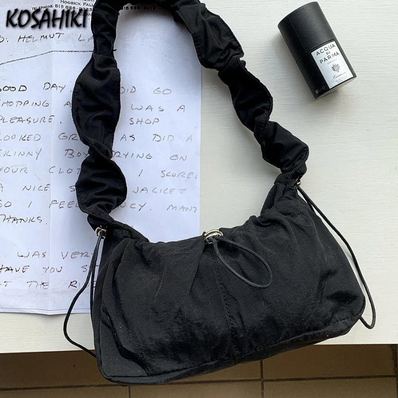 Japanese Fashion Casual Women's Handbags Y2k Aesthetic All Match Nylon Simple Shoulder Bags Vintage Solid Pleated Underarm Bag
Japanese Fashion Casual Women's Handbags Y2k Aesthetic All Match Nylon Simple Shoulder Bags Vintage Solid Pleated Underarm Bag