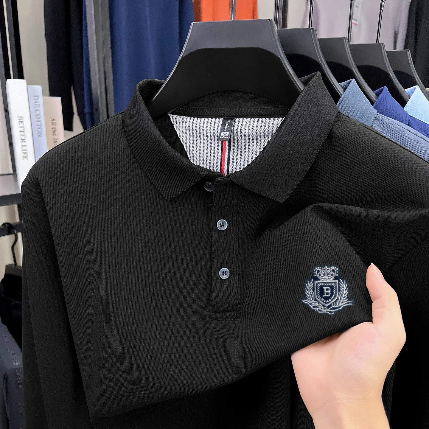 High-quality Men's Polo Shirt Lapel Wheat Ear Embroidery Long Sleeve Comfortable T-shirt Spring Business Classic Casual Menswear
High-quality Men's Polo Shirt Lapel Wheat Ear Embroidery Long Sleeve Comfortable T-shirt Spring Business Classic Casual Menswear