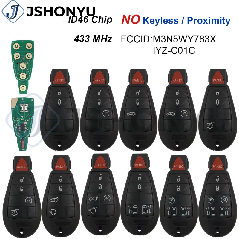 JsHonYu M3N5WY783X 433MHz 7941 Chip FOBIK Remote Car Key for Dodge Caravan Journey Chrysler Town Country Jeep Fob
JsHonYu M3N5WY783X 433MHz 7941 Chip FOBIK Remote Car Key for Dodge Caravan Journey Chrysler Town Country Jeep Fob
