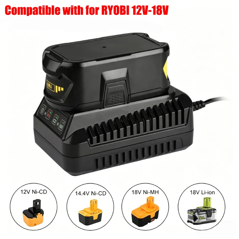 Portable Rapid Charger P107 Fast Charger Lithium Battery Charger Compatible with For Ryobi 12V–18V Ni-Cd Ni-Mh Lithium Batteries
Portable Rapid Charger P107 Fast Charger Lithium Battery Charger Compatible with For Ryobi 12V–18V Ni-Cd Ni-Mh Lithium Batteries