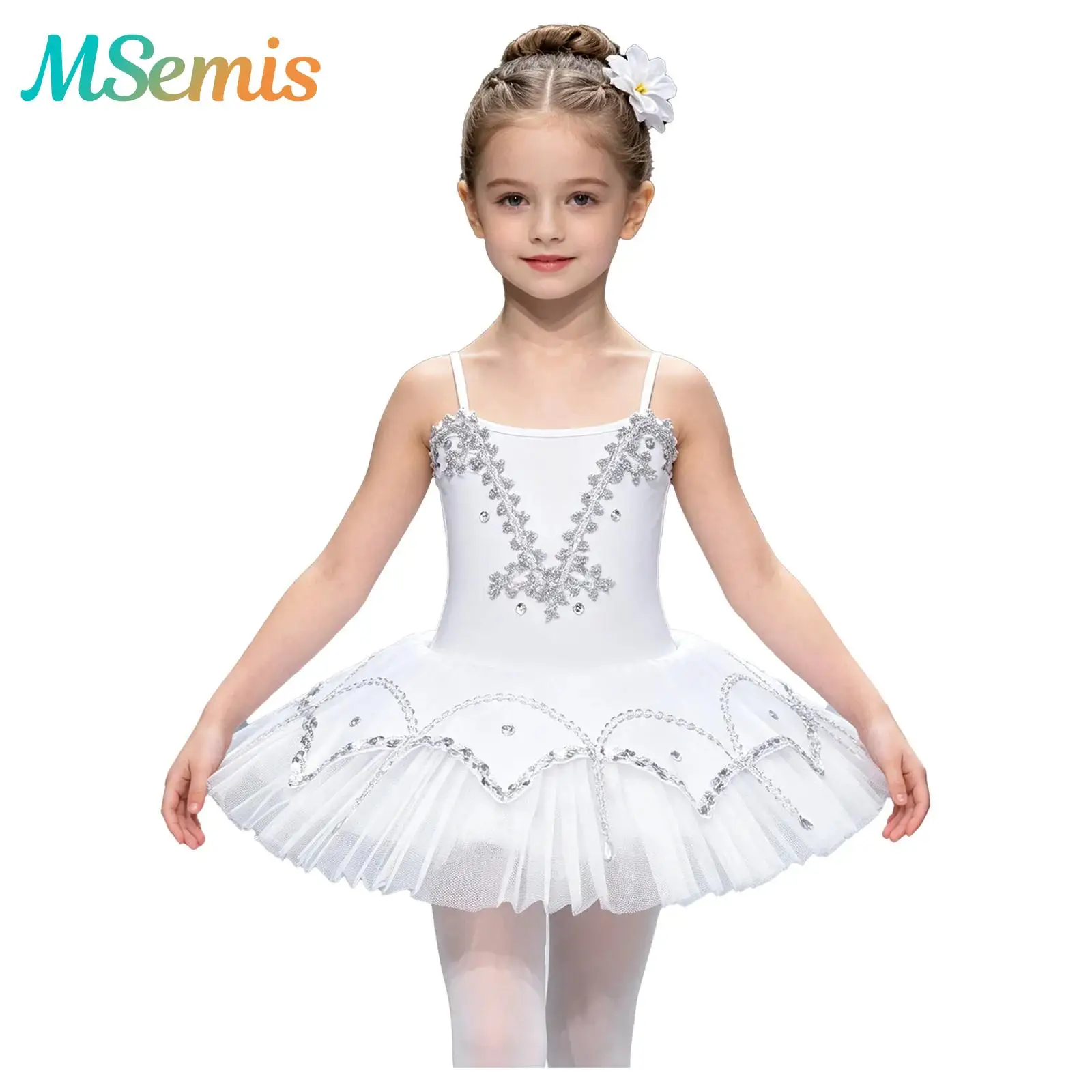 Kids Girls Rhinestone Ballet Tutu Dance Performance Costume Braid Trim Layered Ballerina Tutu Dance Dress with Built-in Briefs
Kids Girls Rhinestone Ballet Tutu Dance Performance Costume Braid Trim Layered Ballerina Tutu Dance Dress with Built-in Briefs