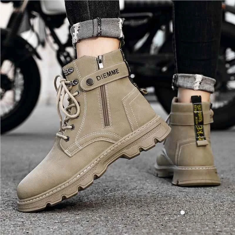 Men's Work Boots High Top Fashion Boots Spring New Side Zipper Labor Protection Shoes Anti-Slip Trendy Shoes
Men's Work Boots High Top Fashion Boots Spring New Side Zipper Labor Protection Shoes Anti-Slip Trendy Shoes