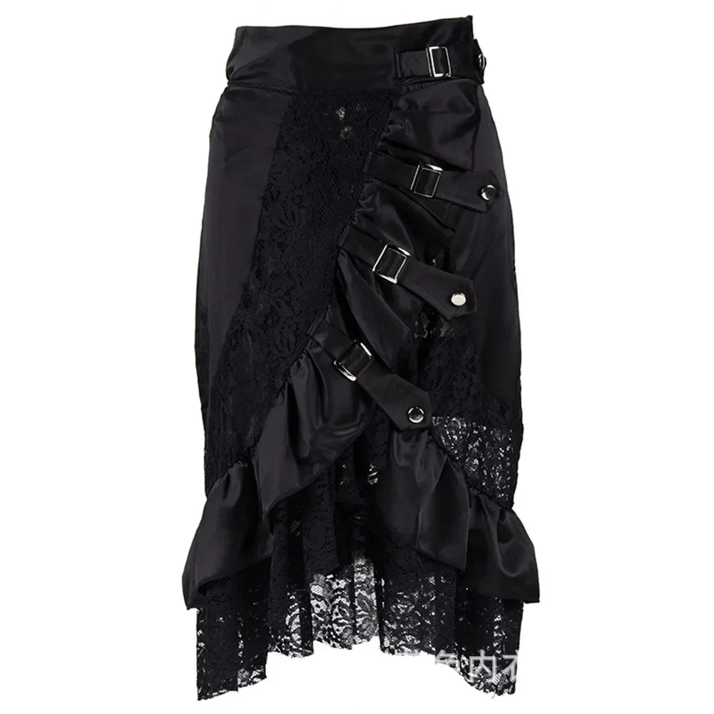 Steampunk Gothic Lace Floral Skirts Irregular Shirring Pleated Party Maxi Long Skirt Sexy Women Plus Size Victorian Costumes 
Steampunk Gothic Lace Floral Skirts Irregular Shirring Pleated Party Maxi Long Skirt Sexy Women Plus Size Victorian Costumes