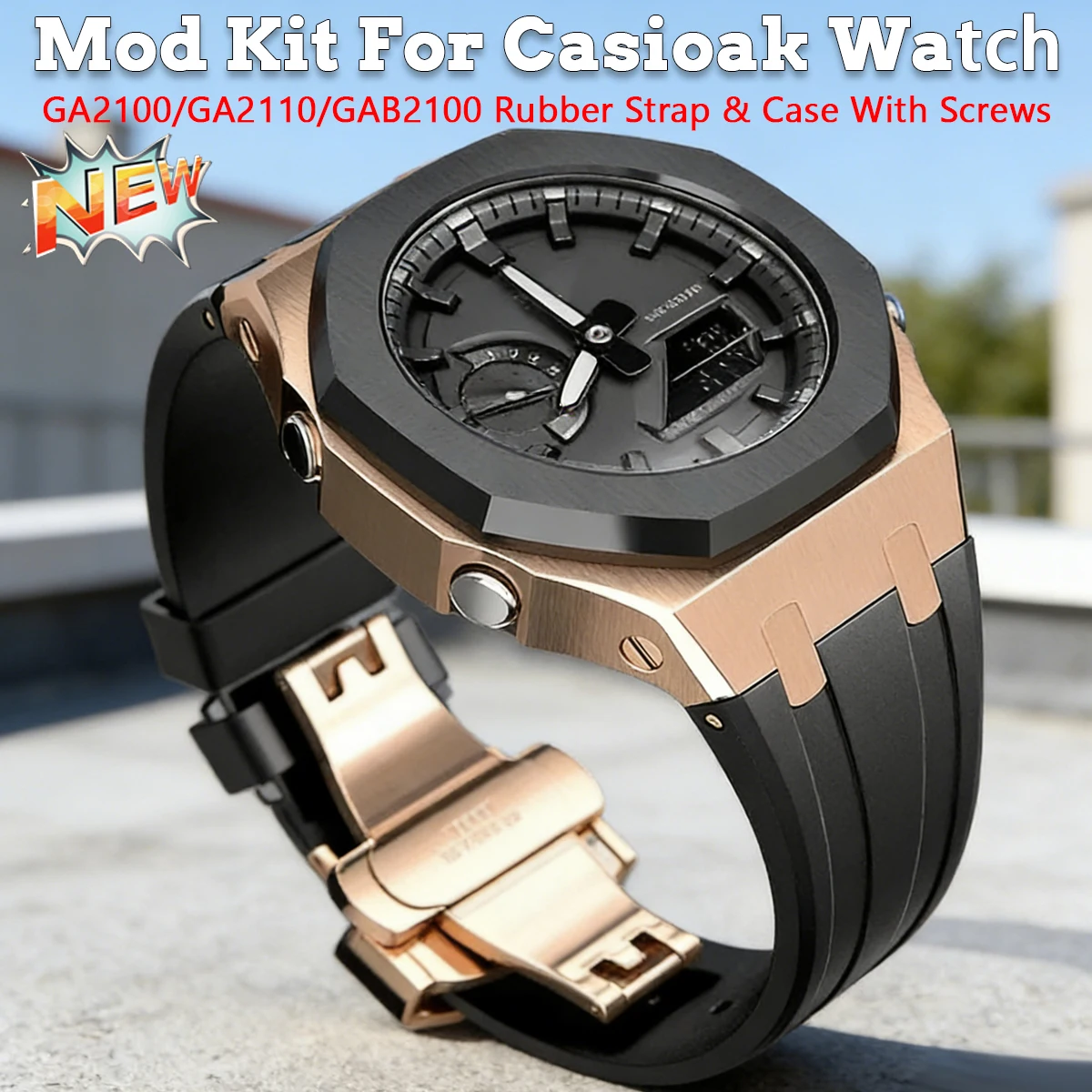 Комплект для модификации Casioak Gen4: металлический безель из нержавеющей стали и резиновый ремешок для Casioak GA2100/GAB2100 с винтами
Комплект для модификации Casioak Gen4: металлический безель из нержавеющей стали и резиновый ремешок для Casioak GA2100/GAB2100 с винтами