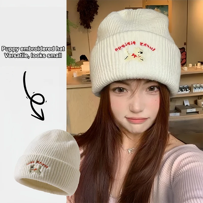Шерстяная вязаная шапка с мультяшной вышивкой собаки для женщин, осенне-зимние шапочки для защиты ушей, уличные морозостойкие эластичные пуловеры, шапки
Шерстяная вязаная шапка с мультяшной вышивкой собаки для женщин, осенне-зимние шапочки для защиты ушей, уличные морозостойкие эластичные пуловеры, шапки