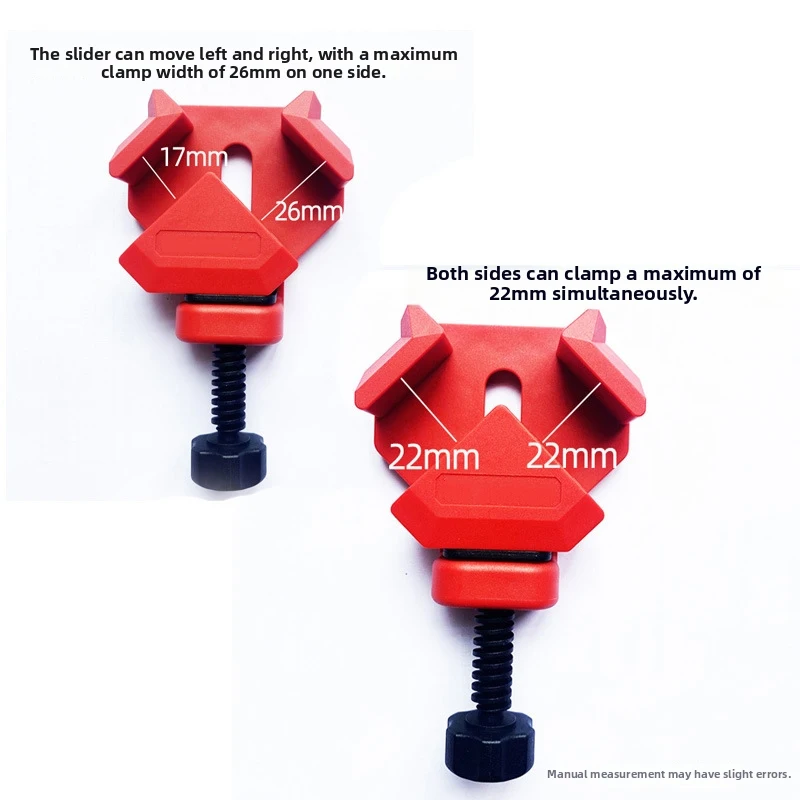 For Woodworking T Clamp Adjustable Right Angle Fixator for Precise 2mm to 26mm Clamping Range and Dual Side Hold
For Woodworking T Clamp Adjustable Right Angle Fixator for Precise 2mm to 26mm Clamping Range and Dual Side Hold
