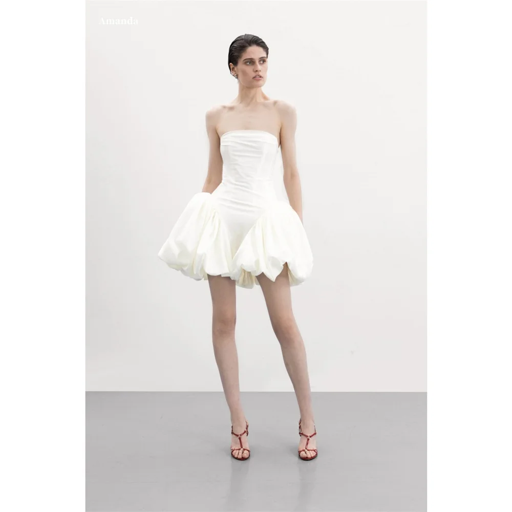 Amanda Customized White Strapless Sleeveless Ball Gown Mini Prom Dresses Lace-up vestidos de noche Tiered Ruffle Formal Evening
Amanda Customized White Strapless Sleeveless Ball Gown Mini Prom Dresses Lace-up vestidos de noche Tiered Ruffle Formal Evening