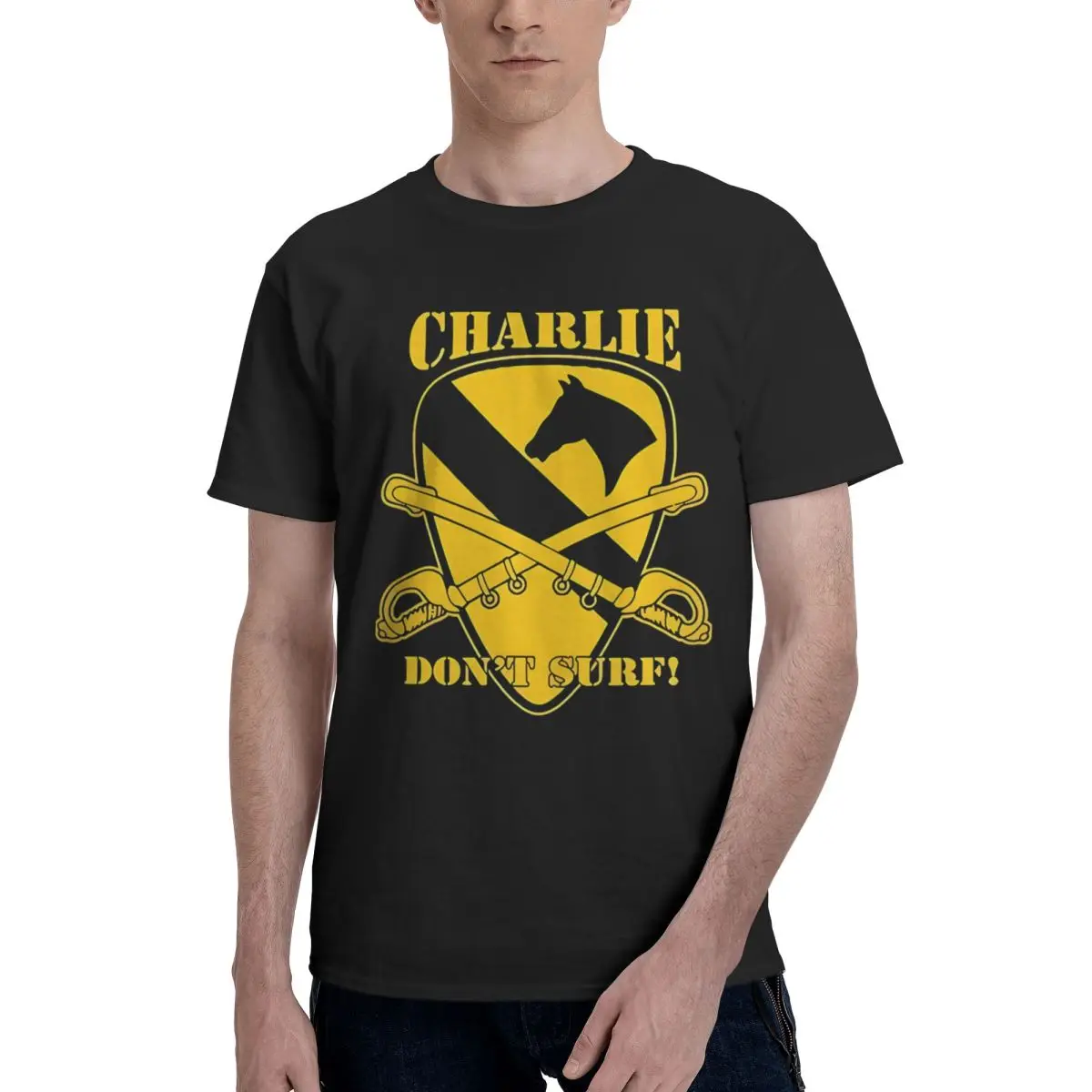 APOCALYPSE NOW Charlie Dont Surf, повседневная дышащая удобная летняя забавная футболка из 100% хлопка для мужчин, мужская одежда
APOCALYPSE NOW Charlie Dont Surf, повседневная дышащая удобная летняя забавная футболка из 100% хлопка для мужчин, мужская одежда